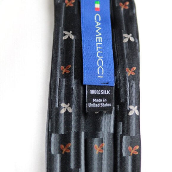 Silk Men's Cravat Ascot Tie Black CAMELLUCCI Gift for him A236 - Picture 11 of 11